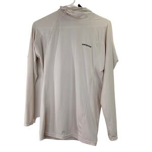 Patagonia Off White UPF 50 Hooded Long Sleeve Shirt Size Large